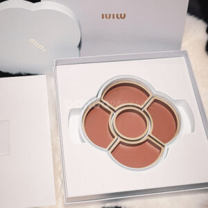 luxury flower shaped rigid box with gold compartment tray for mooncake or chocolate gift packaging