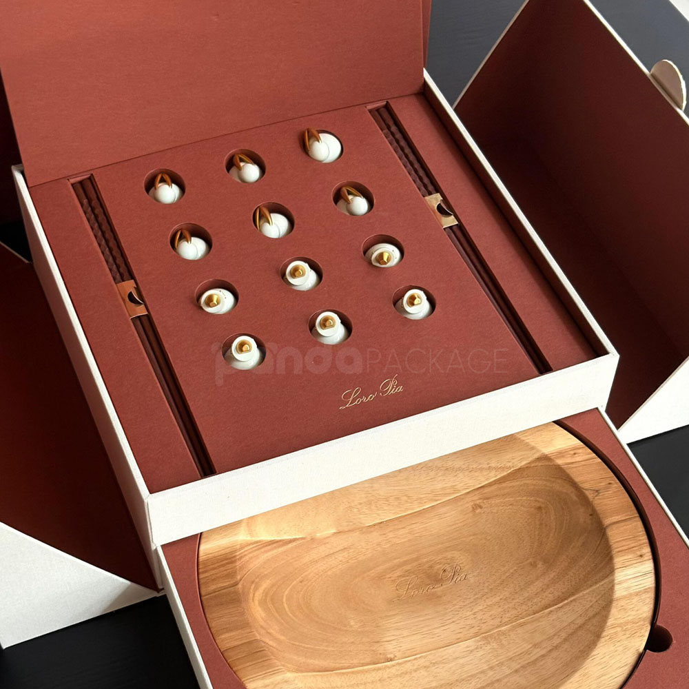 luxury double door rigid box with magnetic closure and drawer for premium gift packaging
