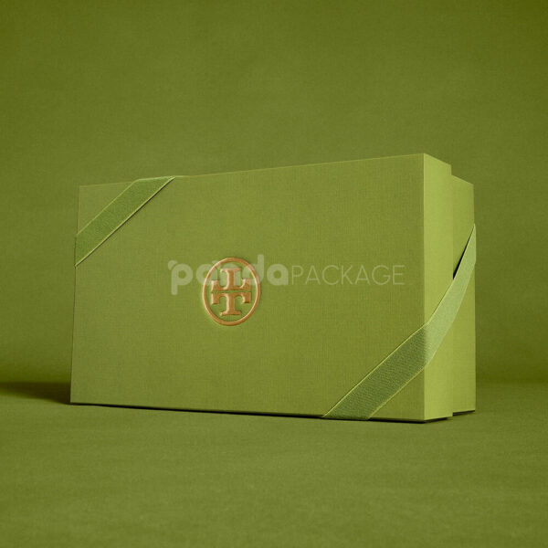 Luxury Rigid Lid and Base Box with Diagonal Ribbon Closure