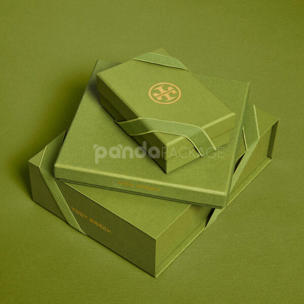 Luxury Rigid Lid and Base Box with Diagonal Ribbon Closure