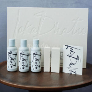 eco-friendly flip-top paperboard box for sustainable cosmetic packaging with blind box concept and embossed details