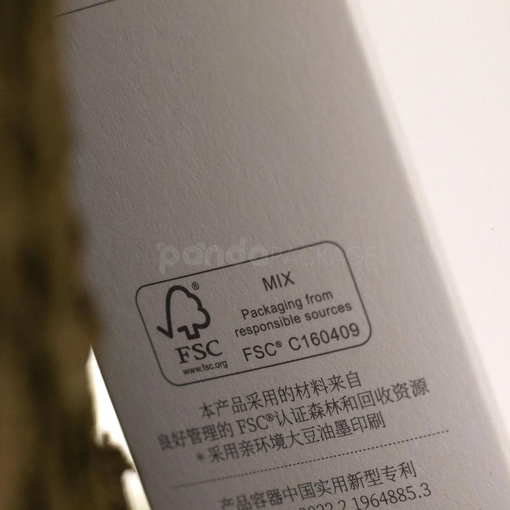 fsc certified sustainable cosmetic paperboard box with easy tear-open design for skincare packaging