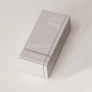 luxury collapsible rigid box with flip lid and recyclable grey paperboard for cosmetic packaging