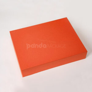 luxury rigid cosmetic gift box with woven texture design and gold foil stamping for makeup packaging