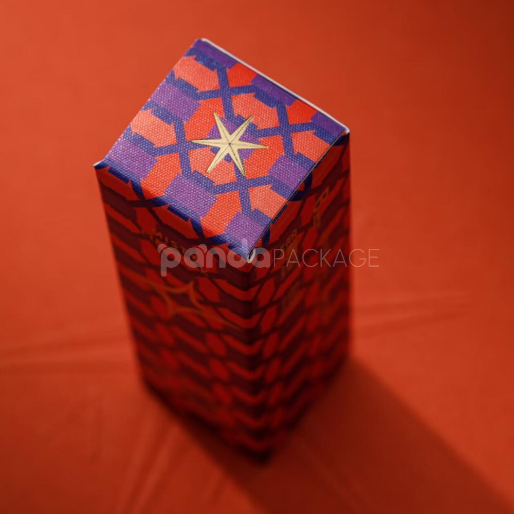 luxury rigid cosmetic gift box with woven texture design and gold foil stamping for makeup packaging