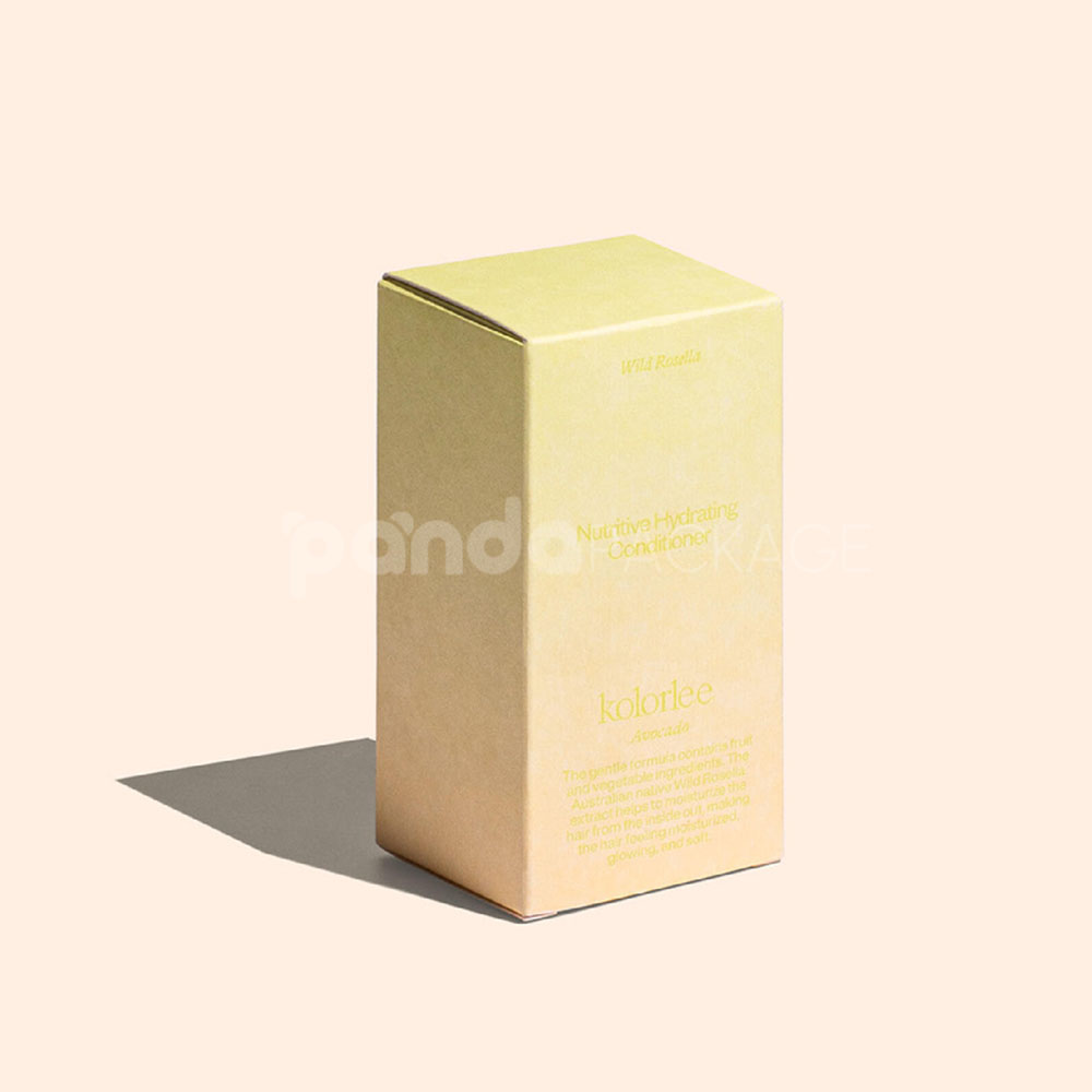 eco-friendly gradient paperboard box for shampoo and conditioner packaging with matte soft-touch finish
