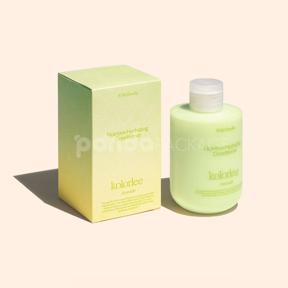 eco-friendly gradient paperboard box for shampoo and conditioner packaging with matte soft-touch finish