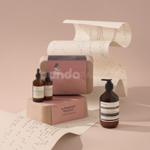 biodegradable molded pulp cosmetic box with paper sleeve for sustainable skincare gift packaging