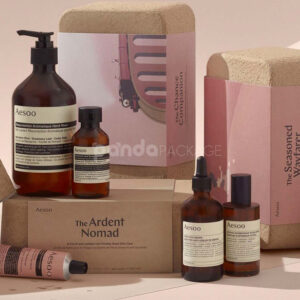 biodegradable molded pulp cosmetic box with paper sleeve for sustainable skincare gift packaging