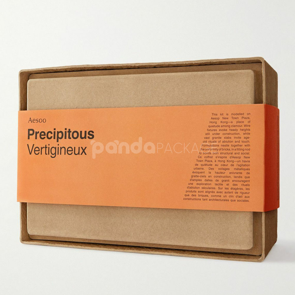biodegradable molded pulp cosmetic box with paper sleeve for sustainable skincare gift packaging