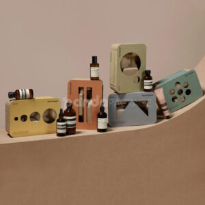 biodegradable molded pulp cosmetic box with paper sleeve for sustainable skincare gift packaging