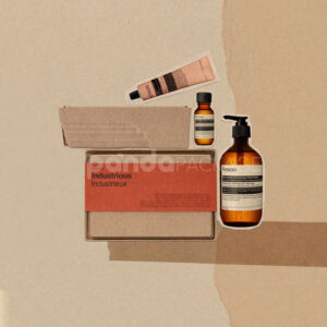 biodegradable molded pulp cosmetic box with paper sleeve for sustainable skincare gift packaging