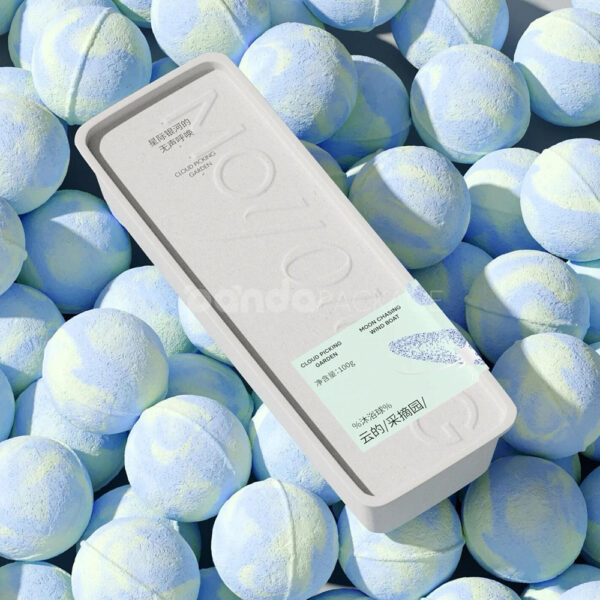 Biodegradable White Molded Pulp Box for Sustainable Skincare and Bath Product Packaging