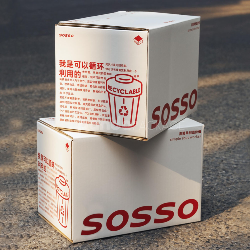 eco-friendly recyclable corrugated cardboard box for shipping and storage