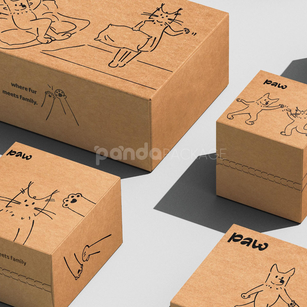 eco-friendly kraft corrugated cardboard box for pet product packaging