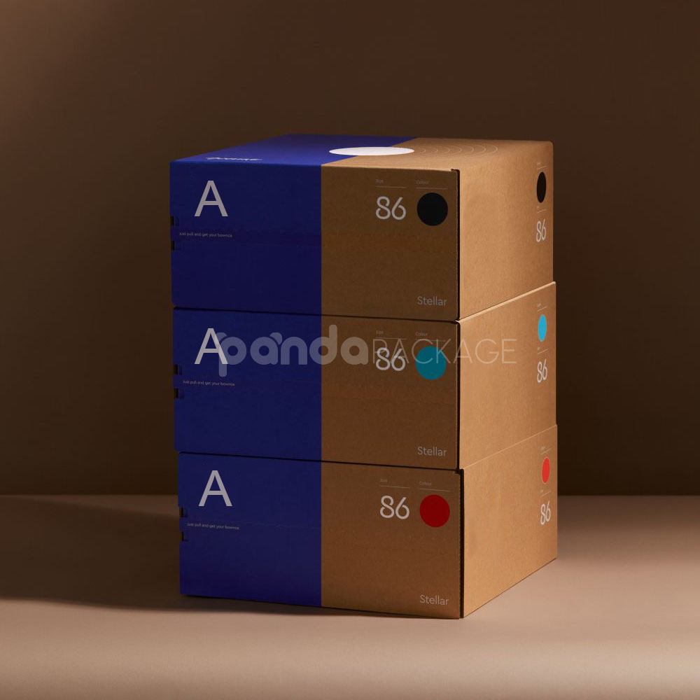 two-tone corrugated cardboard mailer box with easy-open tear strip for electronics packaging