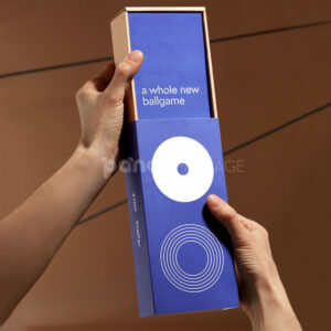 two-tone corrugated cardboard mailer box with easy-open tear strip for electronics packaging