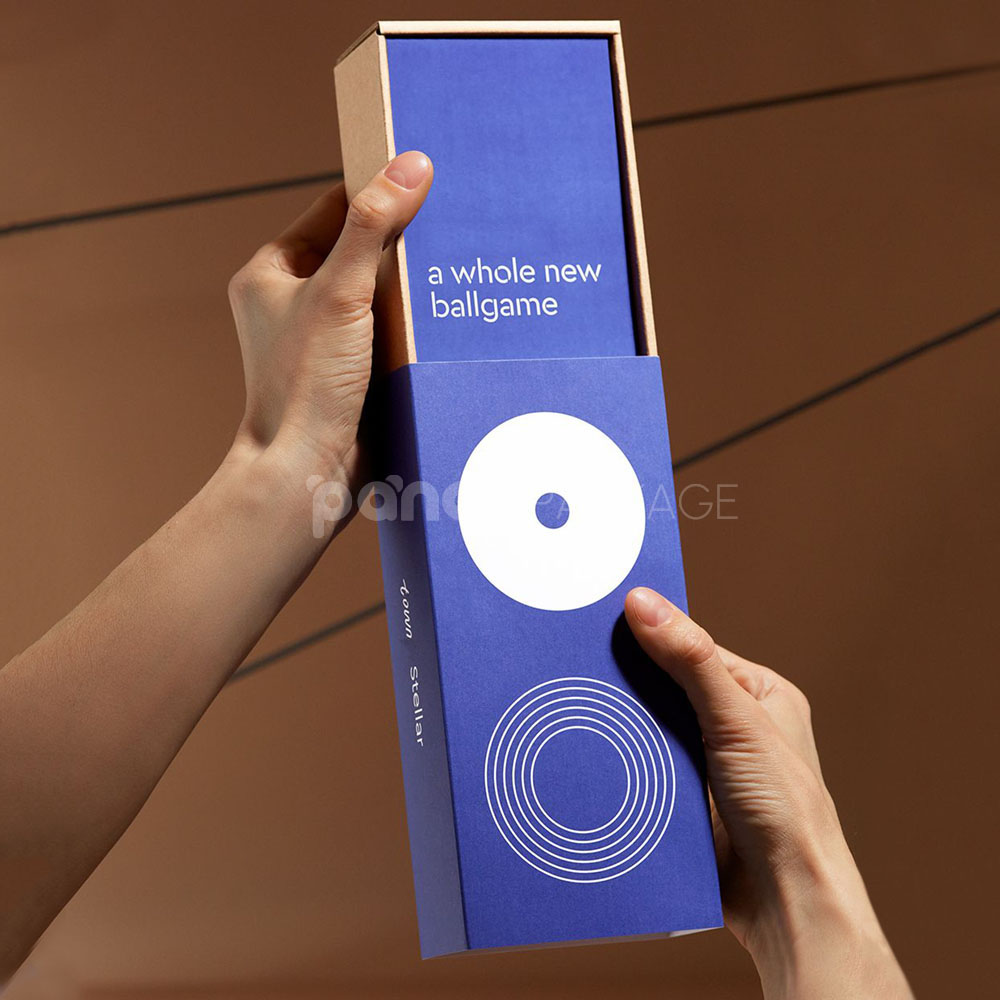 two-tone corrugated cardboard mailer box with easy-open tear strip for electronics packaging