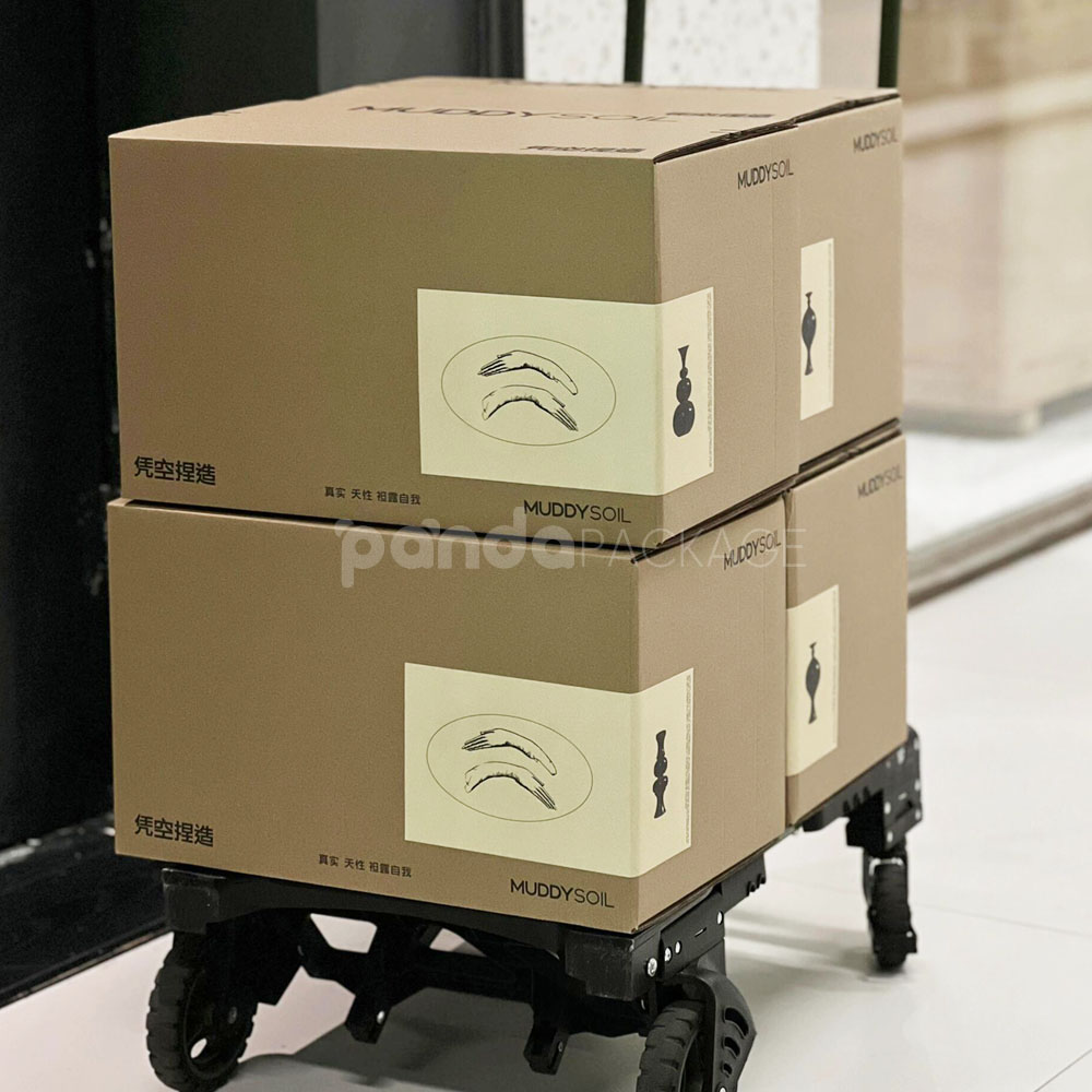 kraft corrugated cardboard box for art and decor product shipping