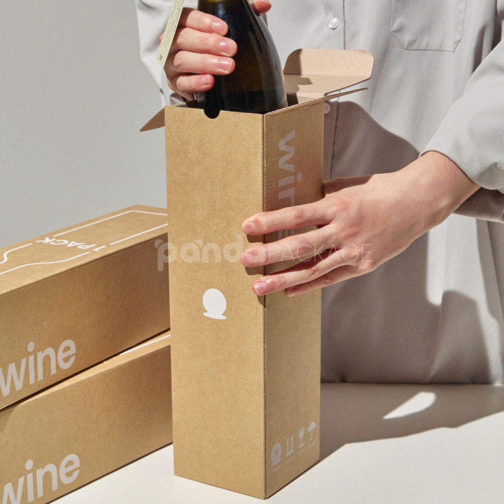 kraft corrugated cardboard shipping box for wine and gourmet food packaging