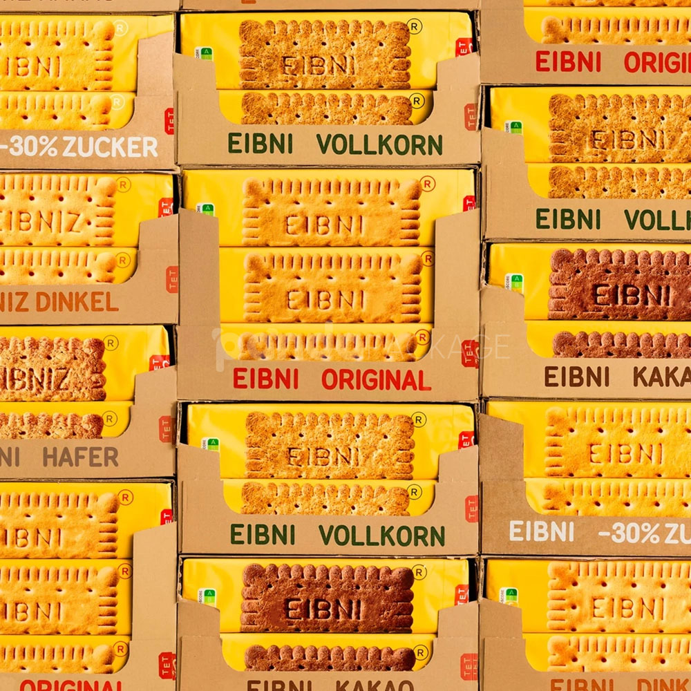 printed corrugated cardboard box for biscuit and snack food packaging