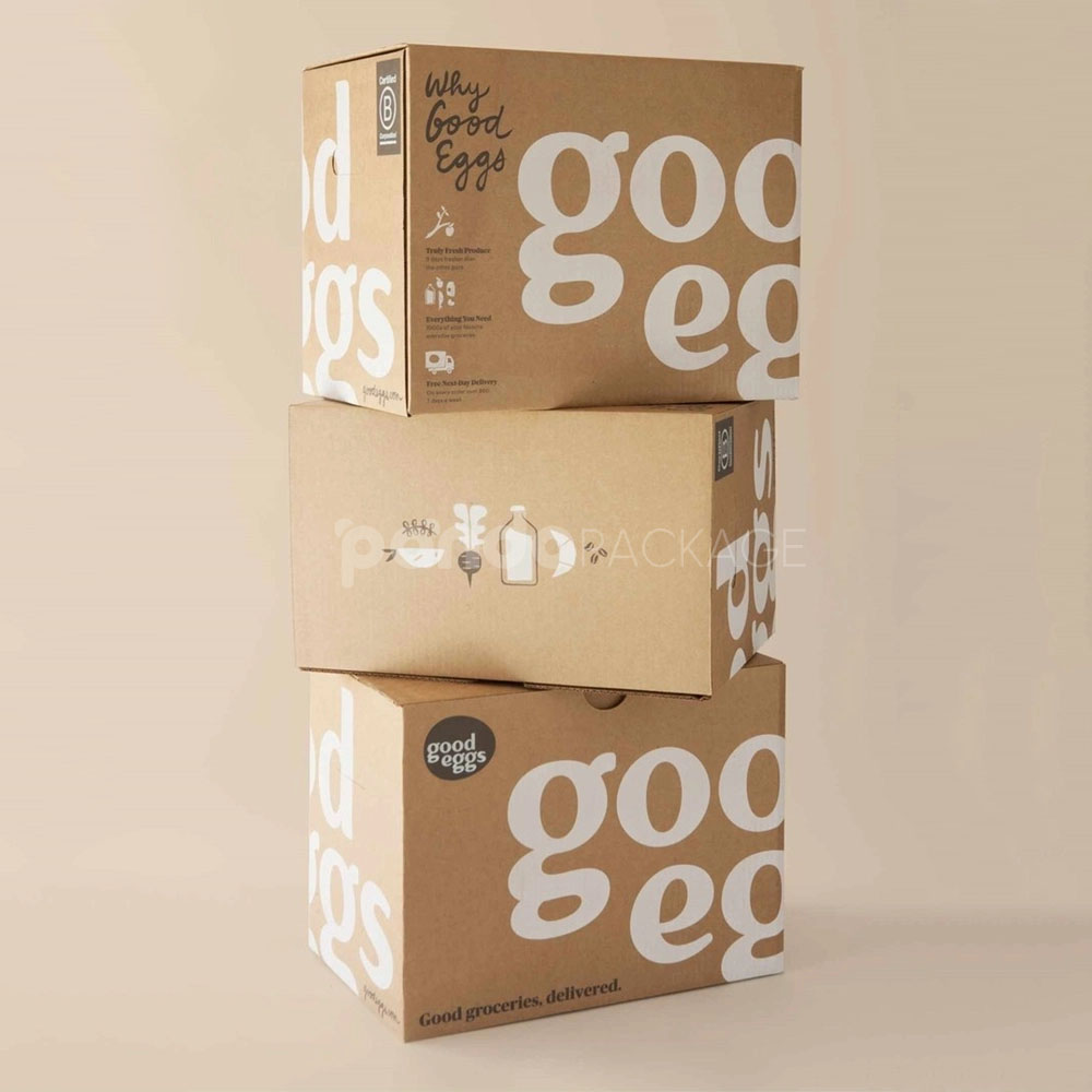 kraft corrugated cardboard delivery box for grocery and fresh food packaging