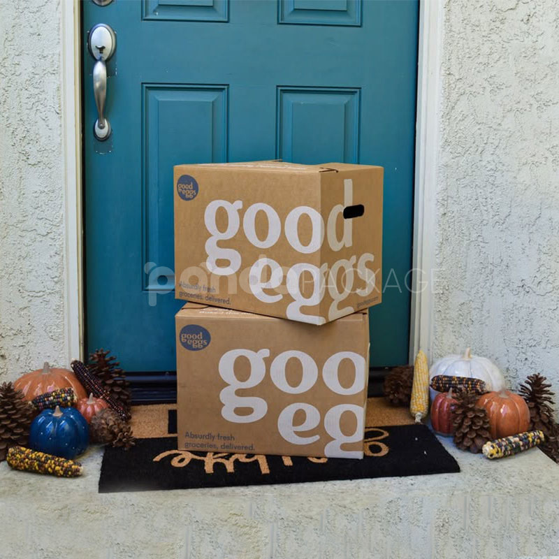 kraft corrugated cardboard delivery box for grocery and fresh food packaging