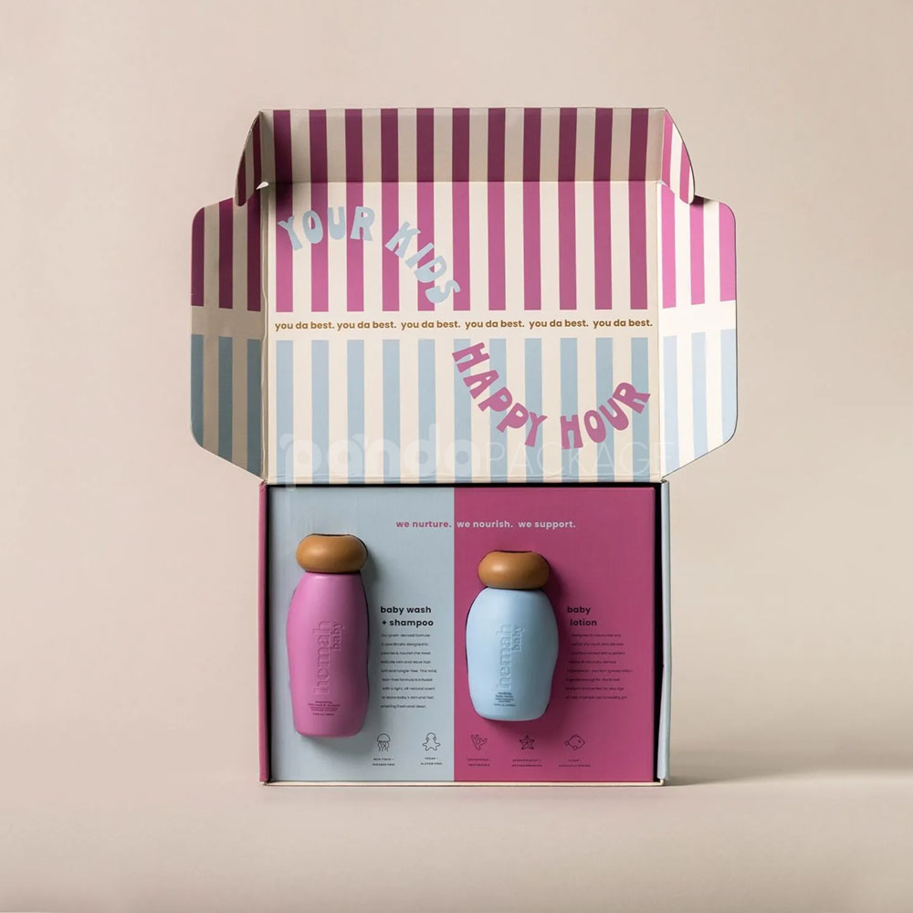 color printed corrugated mailer box for baby care and gift packaging