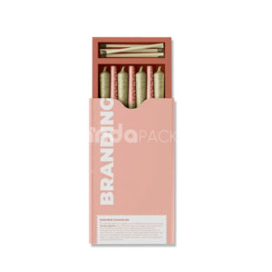 drawer style paperboard box for cannabis pre-roll joints packaging with match compartment and matte finish