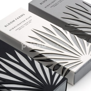 black and silver rigid drawer box with paper sleeve for cannabis vape pen packaging