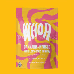 matte resealable stand-up pouch for cannabis infused gummies and edibles packaging with ziplock closure