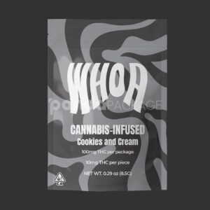 matte resealable stand-up pouch for cannabis infused gummies and edibles packaging with ziplock closure