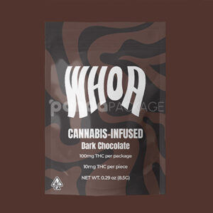 matte resealable stand-up pouch for cannabis infused gummies and edibles packaging with ziplock closure