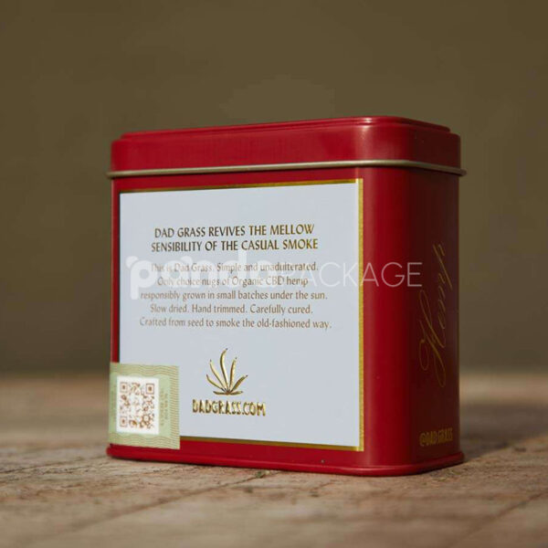 Square Metal Tin Box for Cannabis Flower Packaging