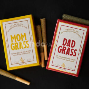 flip top paperboard box for cannabis pre-roll joints packaging with matte finish and gold foil edge design