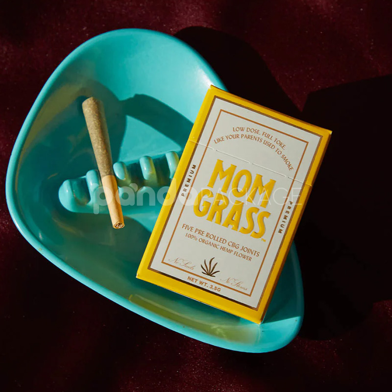 flip top paperboard box for cannabis pre-roll joints packaging with matte finish and gold foil edge design