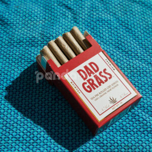 flip top paperboard box for cannabis pre-roll joints packaging with matte finish and gold foil edge design