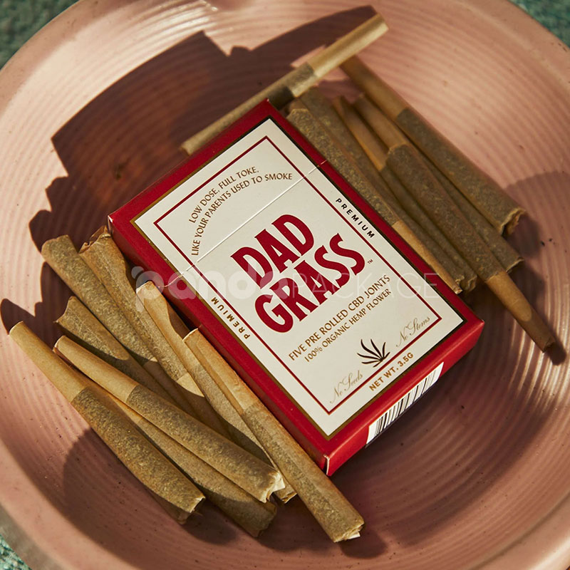 flip top paperboard box for cannabis pre-roll joints packaging with matte finish and gold foil edge design