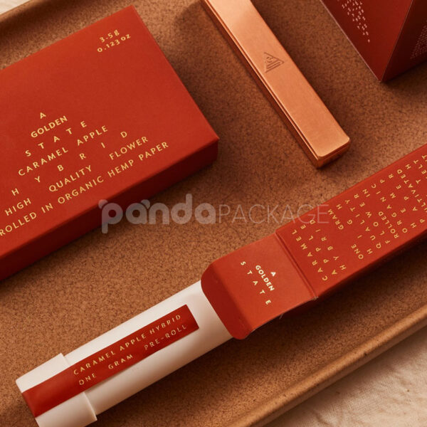 Premium Matte Paperboard Box for Cannabis Pre-rolls with Foil Stamping