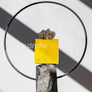 double tuck paperboard box for cannabis flower packaging with logo printing and matte lamination