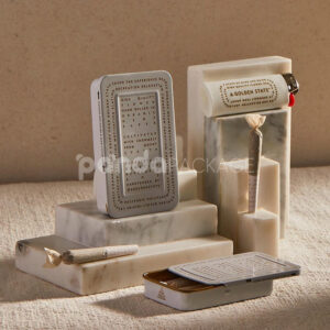 rectangular slide tin box for cannabis pre-roll joint packaging with logo printing