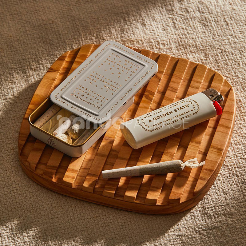 rectangular slide tin box for cannabis pre-roll joint packaging with logo printing