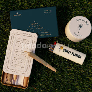 rectangular slide tin box for cannabis pre-roll joint packaging with logo printing