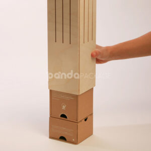 rigid drawer wine packaging box with kraft sleeve and rope handle for wine and champagne bottles