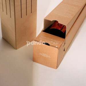 rigid drawer wine packaging box with kraft sleeve and rope handle for wine and champagne bottles