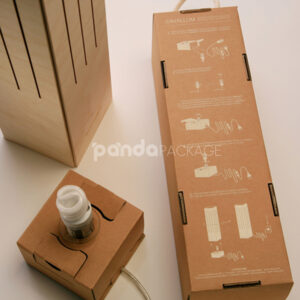 rigid drawer wine packaging box with kraft sleeve and rope handle for wine and champagne bottles