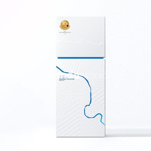 Rigid Two-Piece Wine Box with Embossed Lid and Handle Bag