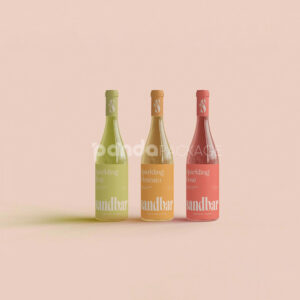 foldable paperboard wine carrier box with built-in handle for sparkling and rosé bottle packaging
