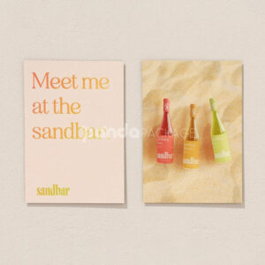 foldable paperboard wine carrier box with built-in handle for sparkling and rosé bottle packaging