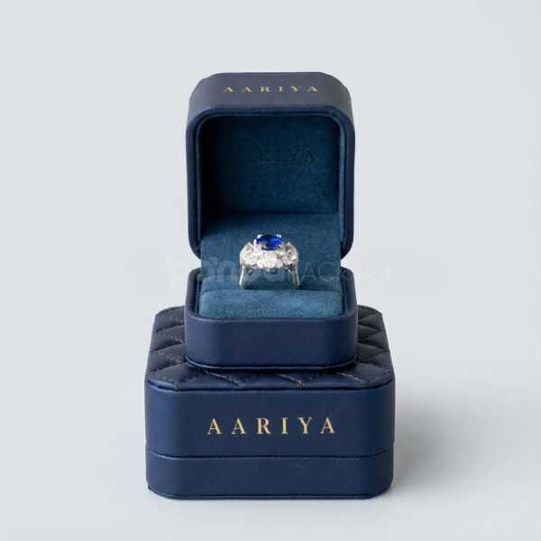 Luxury Navy Blue Quilted Leather Jewelry Box Collection